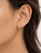 Load image into Gallery viewer, Lumina Small Gold Huggie with a single Diamond
