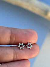 Load image into Gallery viewer, MAGEN DAVID TINY EARRINGS