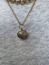 Load image into Gallery viewer, Arabella Oval Diamond Bezeled Halo Necklace