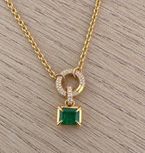 Load image into Gallery viewer, Virdine Green Emerald and Diamond Charm