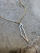 Load image into Gallery viewer, BRUSHED GOLD ISRAEL MAP OUTLINE PENDANT