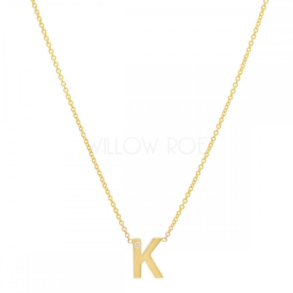 TRIXIE DIAMOND DOT INITIAL NECKLACE