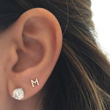 Load image into Gallery viewer, TEENY DIAMOND LETTER STUD EARRING