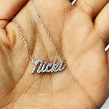 Load image into Gallery viewer, CALIS CURSIVE MUTIPLE DIAMOND NAME NECKLACE