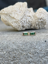 Load image into Gallery viewer, RAFAELA GREEN EMERALD BAGUETTE STUDS