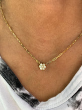 Load image into Gallery viewer, MAGNOLIA LARGE DIAMOND FLOWER NECKLACE