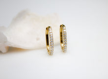Load image into Gallery viewer, REESE DIAMOND HOOP EARRINGS