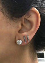 Load image into Gallery viewer, ARIA BLACK DIAMOND BAR EARRINGS