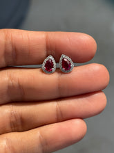 Load image into Gallery viewer, EVIE RUBY PEAR STUDS
