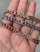 Load image into Gallery viewer, LIV DIAMOND NAME CURB CHAIN BRACELET