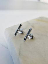 Load image into Gallery viewer, ARIA BLACK DIAMOND BAR EARRINGS
