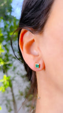 Load image into Gallery viewer, OOAK- GREEN EMERALD PRINCESS STUDS