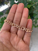 Load image into Gallery viewer, LIV DIAMOND NAME CURB CHAIN BRACELET
