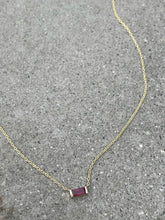 Load image into Gallery viewer, RUBY BAGUETTE NECKLACE