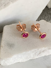 Load image into Gallery viewer, RORY PINK SAPPHIRE BEZEL STUDS