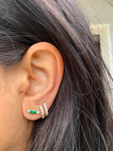 Load image into Gallery viewer, ESMERALDA GREEN EMERALD DIAMOND STUDS