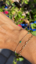 Load image into Gallery viewer, CAMILLA GREEN EMERALD BEZEL BRACELET
