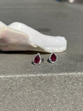 Load image into Gallery viewer, EVIE RUBY PEAR STUDS