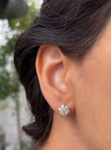 Load image into Gallery viewer, MAGNOLIA DIAMOND FLOWER EARRINGS