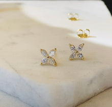 Load image into Gallery viewer, BEVIE MARQUIS DIAMOND STUD EARRINGS