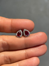 Load image into Gallery viewer, EVIE RUBY PEAR STUDS
