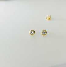 Load image into Gallery viewer, STELLA DIAMOND BEZEL STUD EARRINGS
