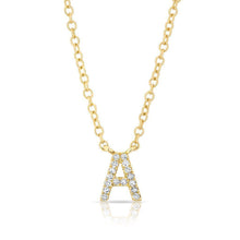 Load image into Gallery viewer, AMOUR DIAMOND LETTER NECKLACE