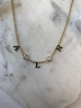 Load image into Gallery viewer, COLLANA GOLD LETTER DIAMOND BEZEL NECKLACE
