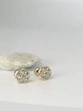 Load image into Gallery viewer, MAGNOLIA DIAMOND FLOWER EARRINGS