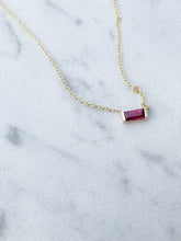 Load image into Gallery viewer, RUBY BAGUETTE NECKLACE