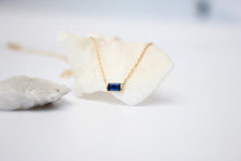 Load image into Gallery viewer, OCEANE BLUE SAPPHIRE BAGUETTE NECKLACE