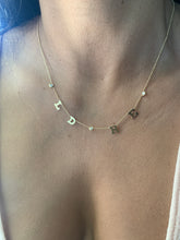 Load image into Gallery viewer, COLLANA GOLD LETTER DIAMOND BEZEL NECKLACE