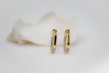 Load image into Gallery viewer, REESE DIAMOND HOOP EARRINGS