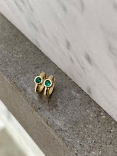 Load image into Gallery viewer, ARLOW GREEN EMERALD HOOP EARRINGS