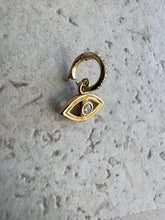 Load image into Gallery viewer, 14K Solid Gold Diamond Eye Charm | Locking Enhancer Pendant for Necklaces, Bracelets &amp; Anklets
