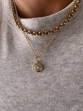 Load image into Gallery viewer, Arabella Oval Diamond Bezeled Halo Necklace
