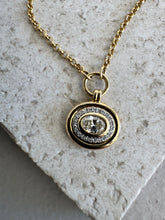 Load image into Gallery viewer, Arabella Oval Diamond Bezeled Halo Necklace
