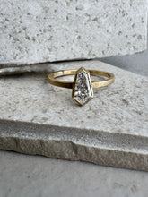 Load image into Gallery viewer, OOAK- NATURAL SHIELD DIAMOND BEZEL SET BRUSHED GOLD
