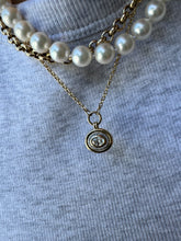 Load image into Gallery viewer, Arabella Oval Diamond Bezeled Halo Necklace
