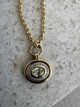 Load image into Gallery viewer, Arabella Oval Diamond Bezeled Halo Necklace
