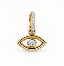 Load image into Gallery viewer, Amina Gold and Diamond Eye Charm
