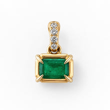 Load image into Gallery viewer, Virdine Green Emerald and Diamond Charm
