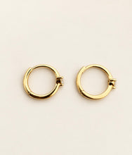 Load image into Gallery viewer, Lumina Small Gold Huggie with a single Diamond
