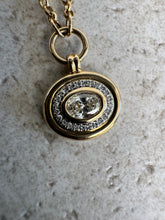 Load image into Gallery viewer, Arabella Oval Diamond Bezeled Halo Necklace
