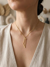 Load image into Gallery viewer, BRUSHED GOLD ISRAEL MAP OUTLINE PENDANT
