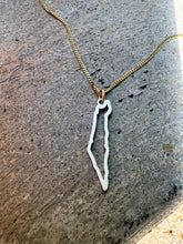 Load image into Gallery viewer, BRUSHED GOLD ISRAEL MAP OUTLINE PENDANT
