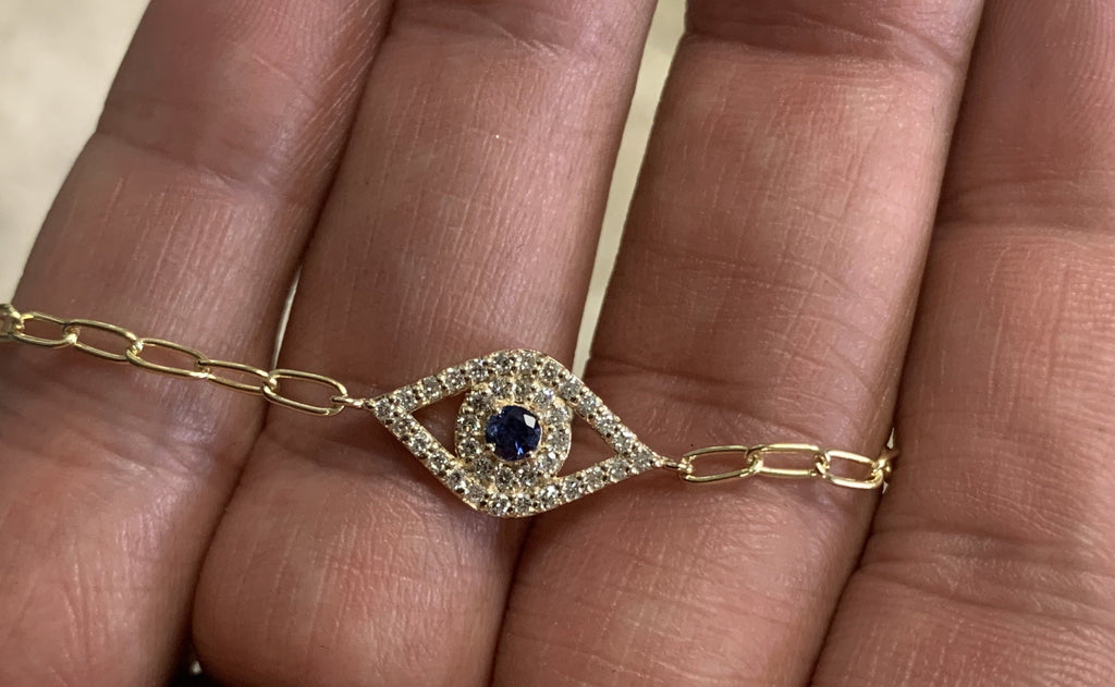 LARGE TALISMAN EVIL EYE LINK BRACELET