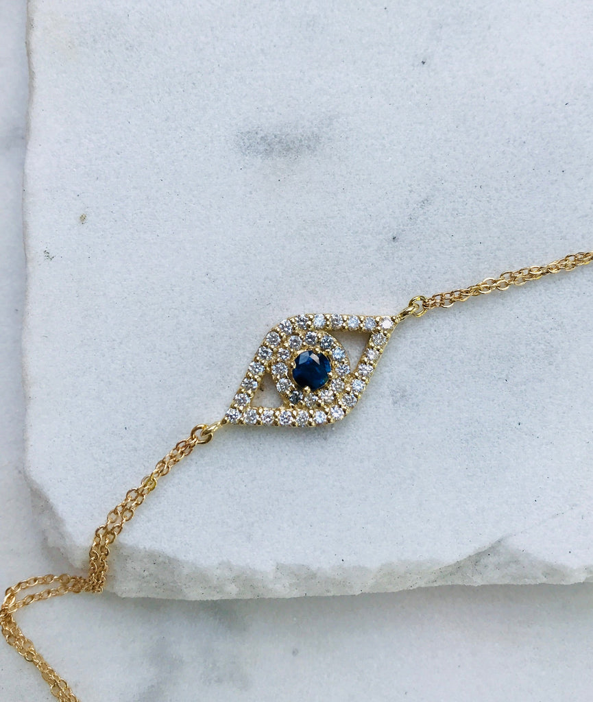 LARGE TALISMAN EVIL EYE LINK BRACELET