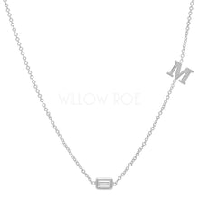 Load image into Gallery viewer, KYOMI BAGUETTE INITIAL NECKLACE
