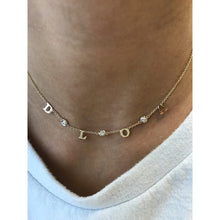 Load image into Gallery viewer, COLLANA GOLD LETTER DIAMOND BEZEL NECKLACE
